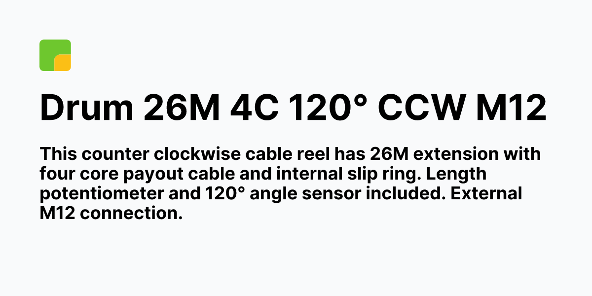 Drum 26M 4C 120° CCW M12 | Robway