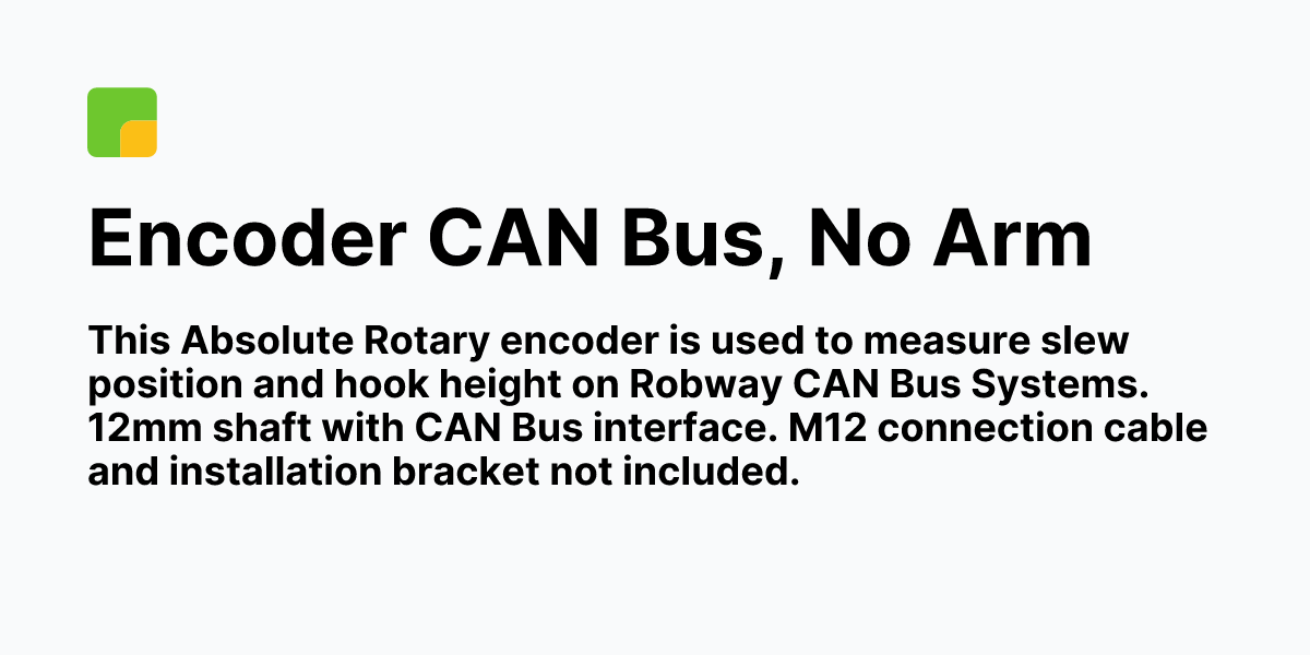 Encoder CAN Bus, No Arm | Robway
